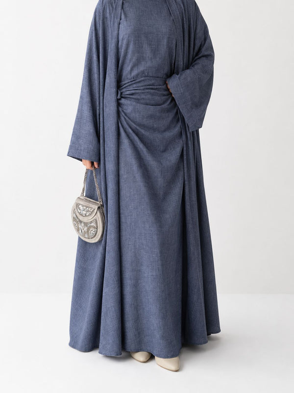 Denim Mavi Üçlü Takım