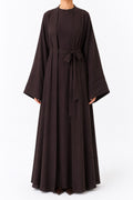 Detaylı Kahverengi Kimono & İç Elbise Takımı
