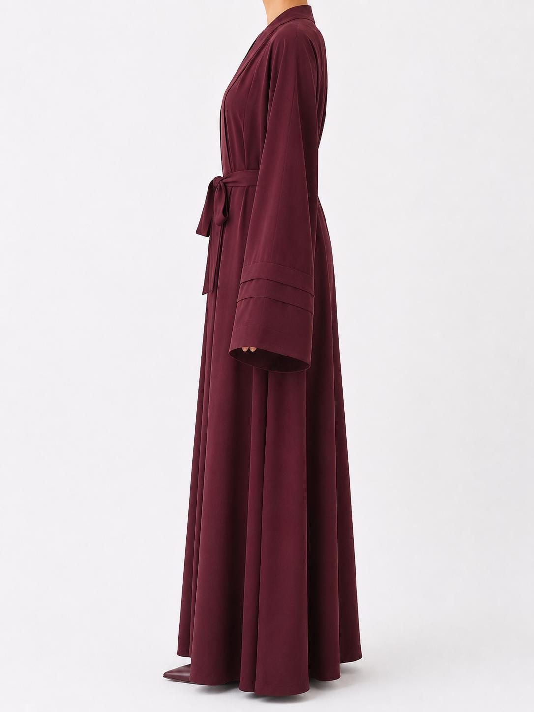 Detaylı Bordo Kimono & İç Elbise Takımı